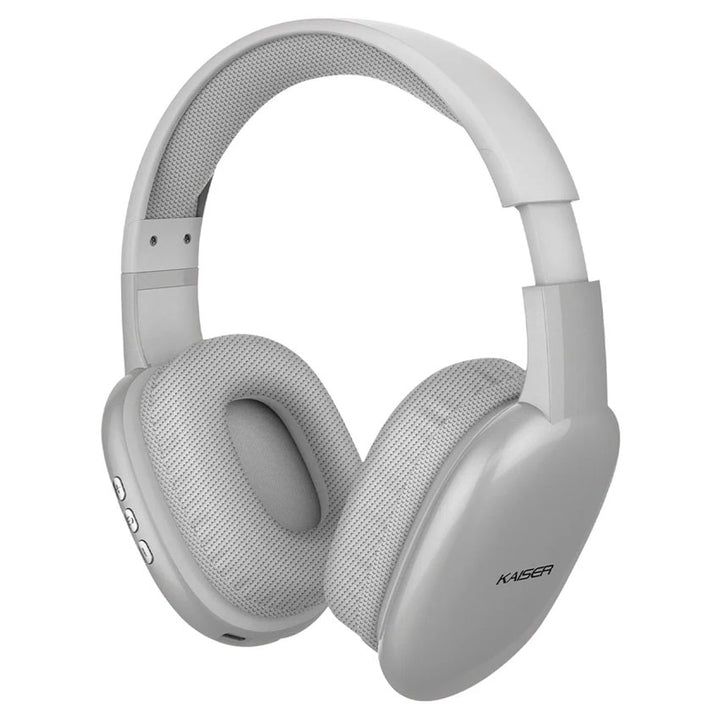 KAISER AUDIFONOS BLUETOOTH DE DIADEMA PLATEADO CON RANURA MICRO SD