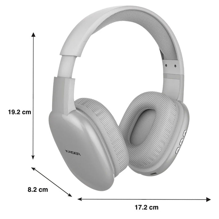 KAISER AUDIFONOS BLUETOOTH DE DIADEMA PLATEADO CON RANURA MICRO SD