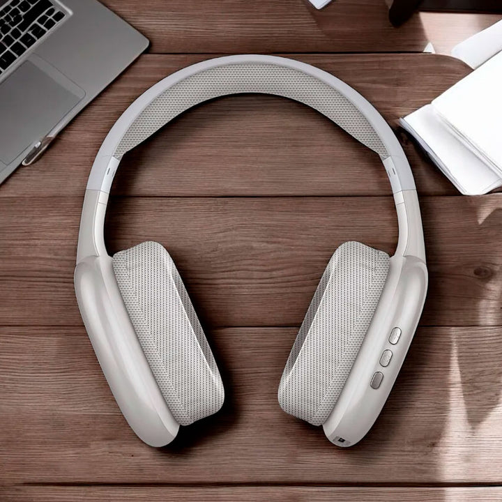 KAISER AUDIFONOS BLUETOOTH DE DIADEMA PLATEADO CON RANURA MICRO SD