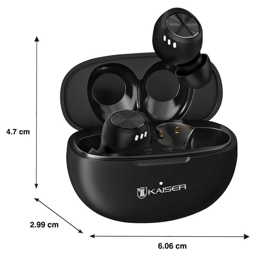 KAISER AUDÍFONOS TRUE WIRELESS BLUETOOTH NEGRO CONTROL TOUCH