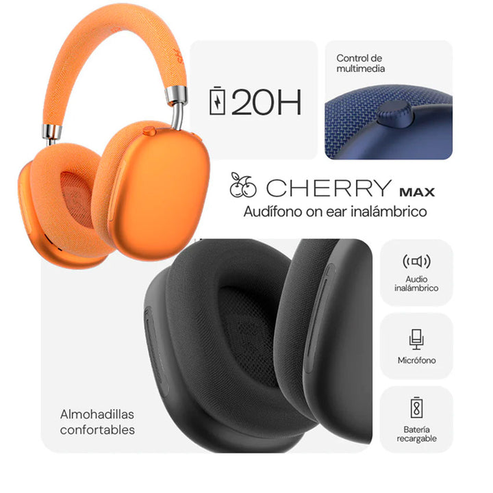 Stf Audifonos Bluetooth Cherry Max Arena con Batería de Larga Duración y Sonido Envolvente