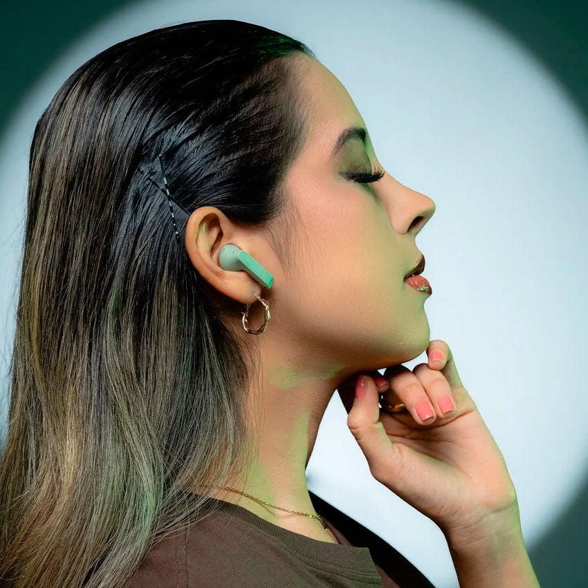 Stf Audifonos True Wireless Hyro Enc Olivo con 4 Micrófonos y 35 Horas de Batería