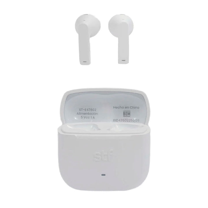 Stf Audifonos True Wireless Hyro Enc Blanco con 4 Micrófonos y 35 Horas de Batería