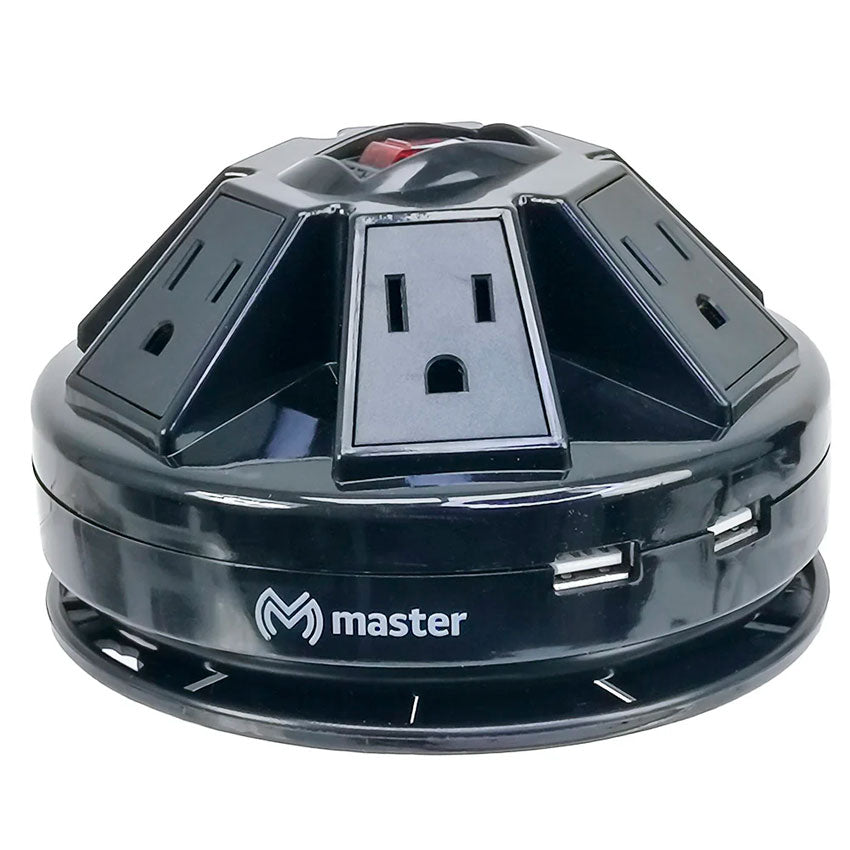 MASTER ENCHUFE 6 MULTICONTACTOS / 2 USB CIRCULAR 1.20 MTS NEGRO