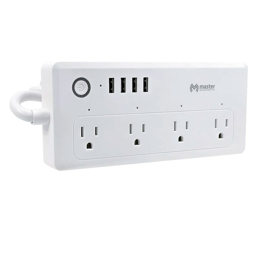 MASTER ENCHUFE 4 MULTICONTACTOS / 4 USB INTELIGENTE 1.50 MTS BLANCO