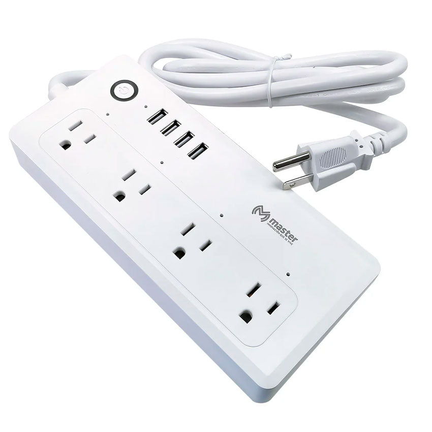 MASTER ENCHUFE 4 MULTICONTACTOS / 4 USB INTELIGENTE 1.50 MTS BLANCO