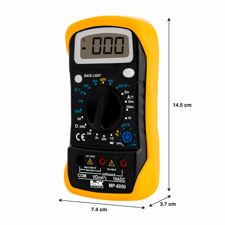 BORK MULTIMETRO DIGITAL ALARMA DE CONTINUIDAD MEDIDOR DE FRECUENCIA