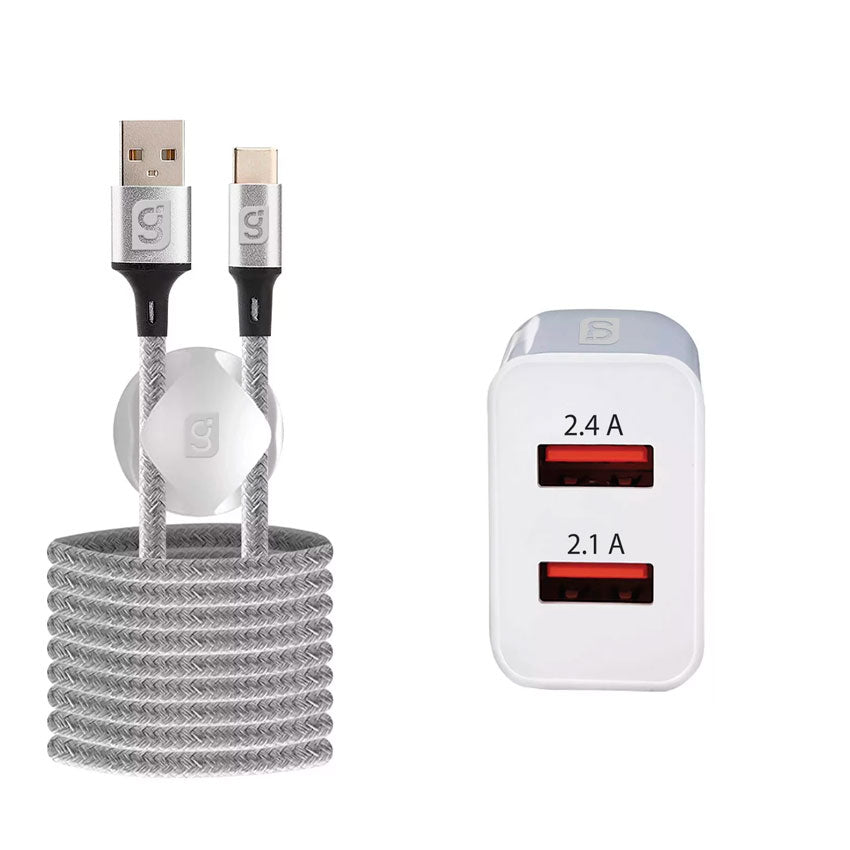 ADAPTADOR AC USB CON CABLE USB TIPO