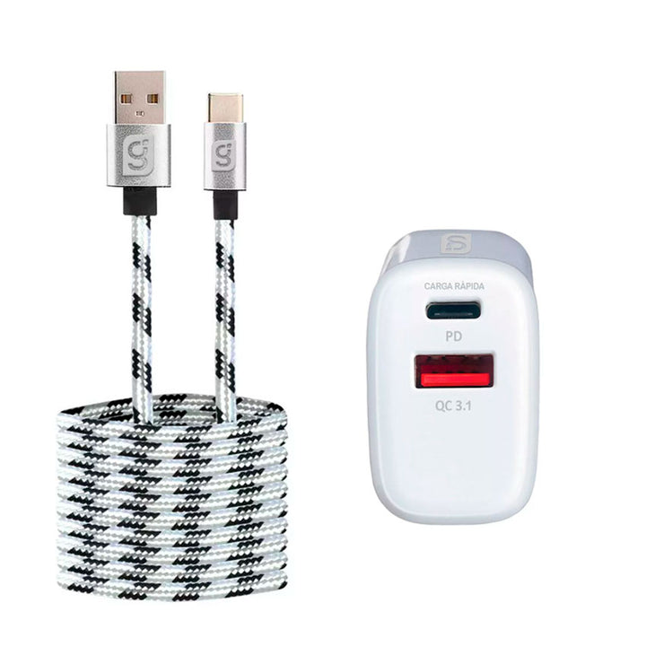 ADAPTADOR AC USB CON CABLE USB TIPO