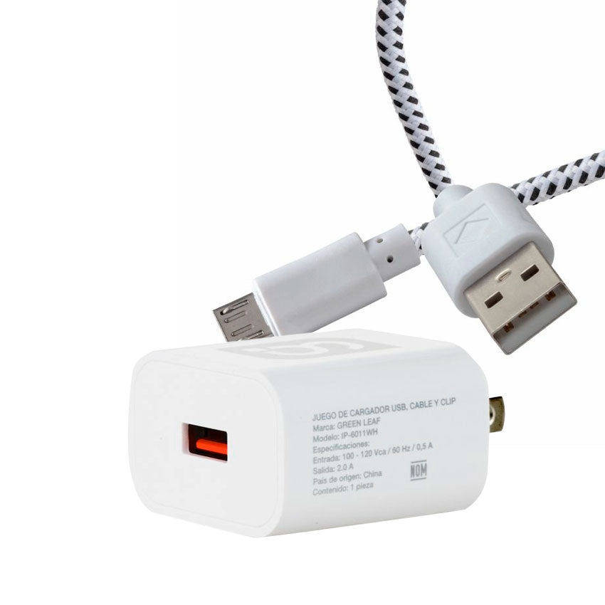 ADAPTADOR AC USB CON CABLE USB TIPO