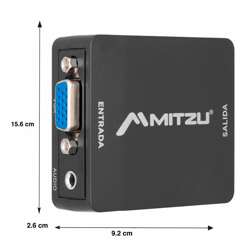 MITZU CONVERTIDOR VGA - HDMI C/SALIDA AUDIO 3.5