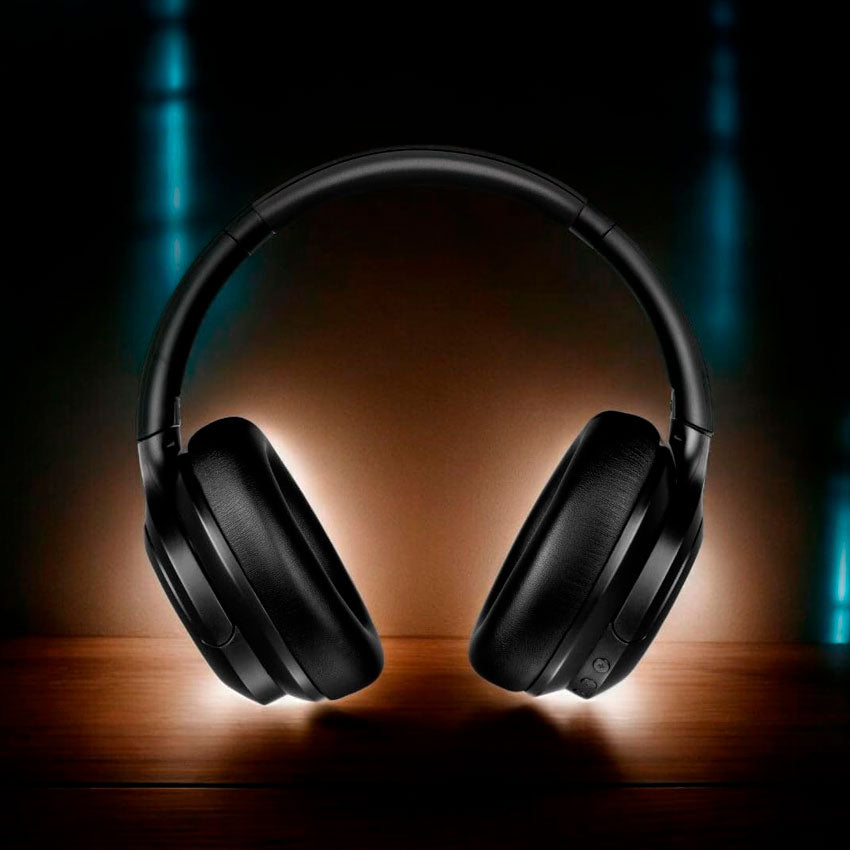 KAISER AUDÍFONOS BLUETOOTH DE DIADEMA NEGRO CON CANCELACIÓN ACTIVA DE RUIDO