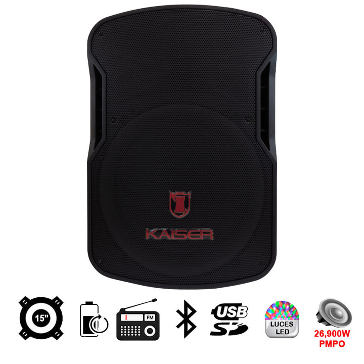 KSR BAFLE 15 PULGADAS 26,900 WATTS BLUETOOTH CON STAND