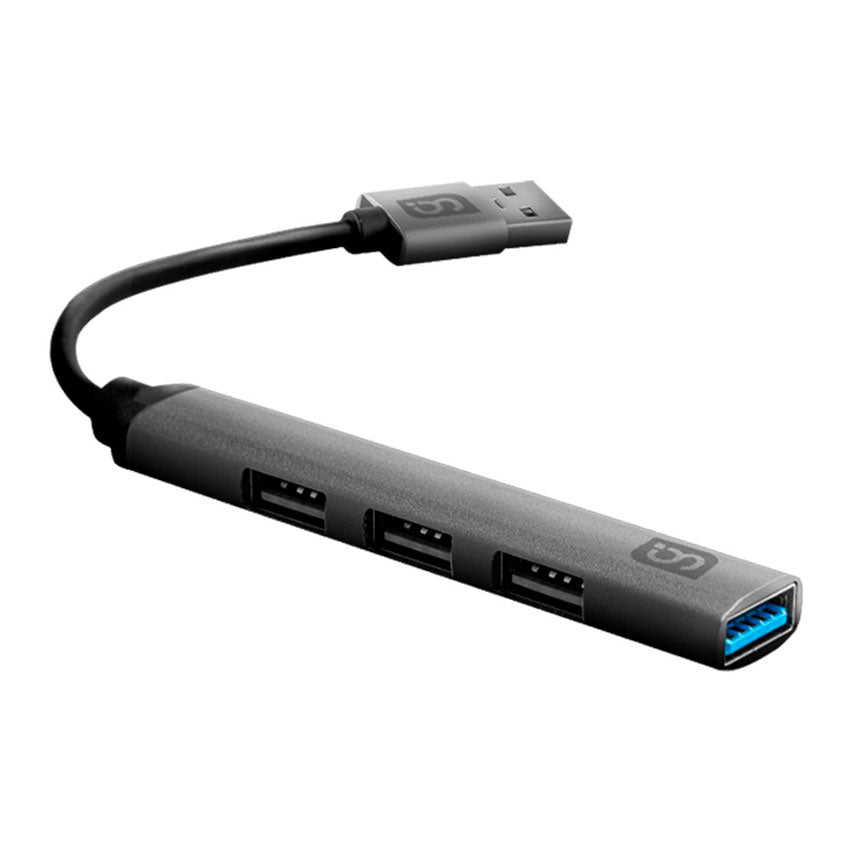 MITZU HUB USB 3.0 DE 4 PUERTOS ENTRADA TIPO C, PLATA