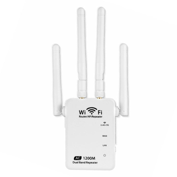 MITZU REPETIDOR DE SEÑAL WI-FI DE DOBLE BANDA CON 4 ANTENAS, BLANCO