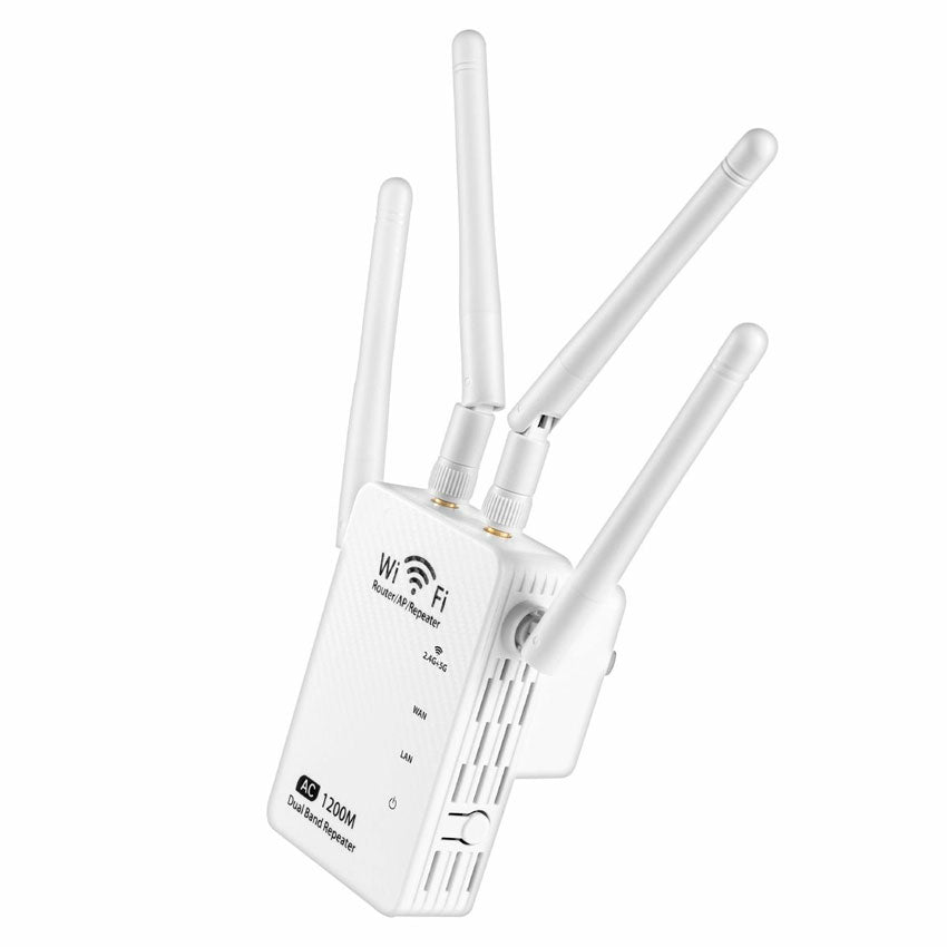 MITZU REPETIDOR DE SEÑAL WI-FI DE DOBLE BANDA CON 4 ANTENAS, BLANCO