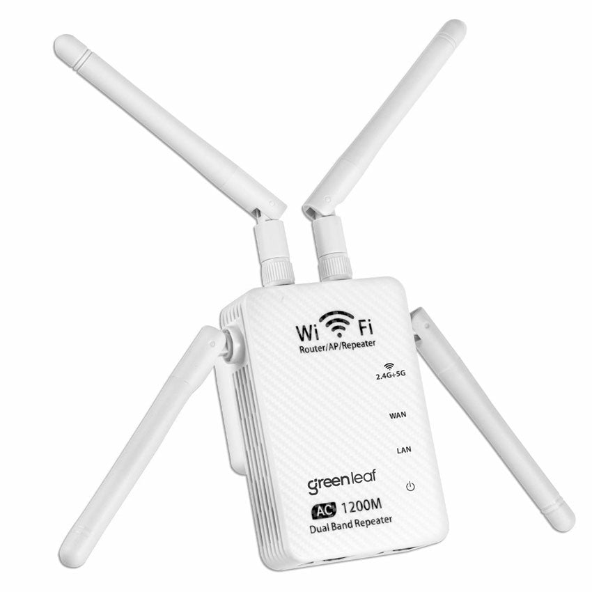 MITZU REPETIDOR DE SEÑAL WI-FI DE DOBLE BANDA CON 4 ANTENAS, BLANCO