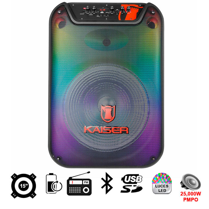 KAISER BAFLE 15" 25,000 WATTS PMPO BLUETOOTH