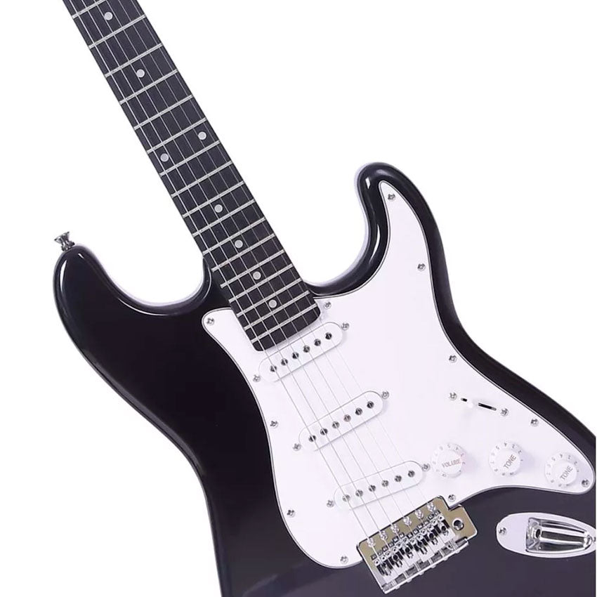 KAISER GUITARRA ELECTRICA STRATOCASTER NEGRA DE 39 Y 6 CUERDAS