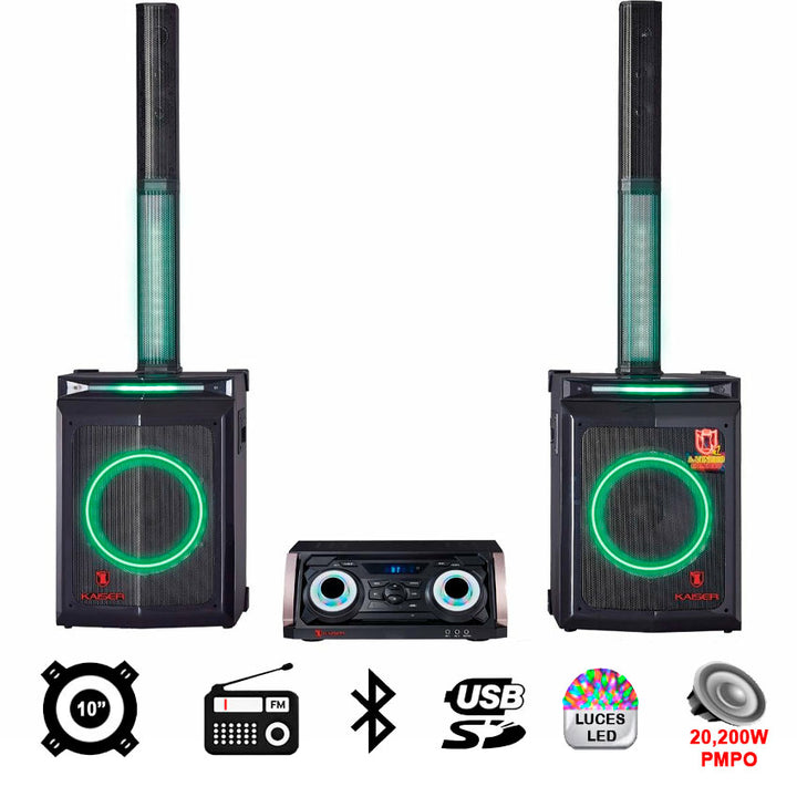 KAISER BAFLE 2X10 PULGADAS 20,200WATTS BLUETOOTH