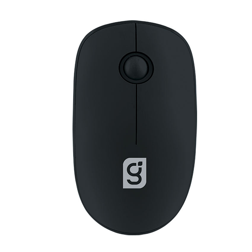 MITZU MOUSE INALÁMBRICO PLANO 2.4 GHZ 1000 DPIS 10 M, NEGRO.