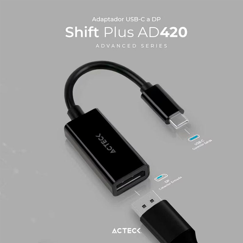 ACTECK ADAPTADOR USB TIPO "C" A DISPLAYPORTB