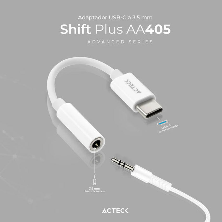 ACTECK ADAPTADOR USB TIPO "C" A 3.5