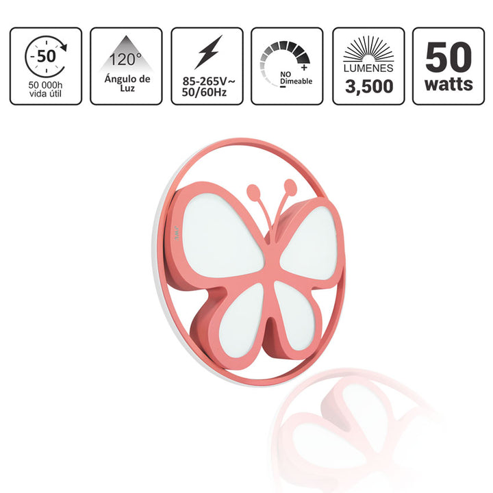 Lampara Led Decorativa Mariposa 50w ( 3500 Lm) Jwj