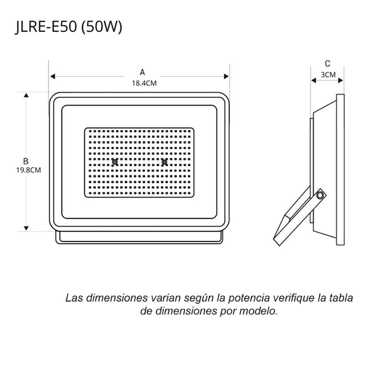 Reflector Led Tipo Lupa 50w Luz Blanca ( 5000lm) Jwj