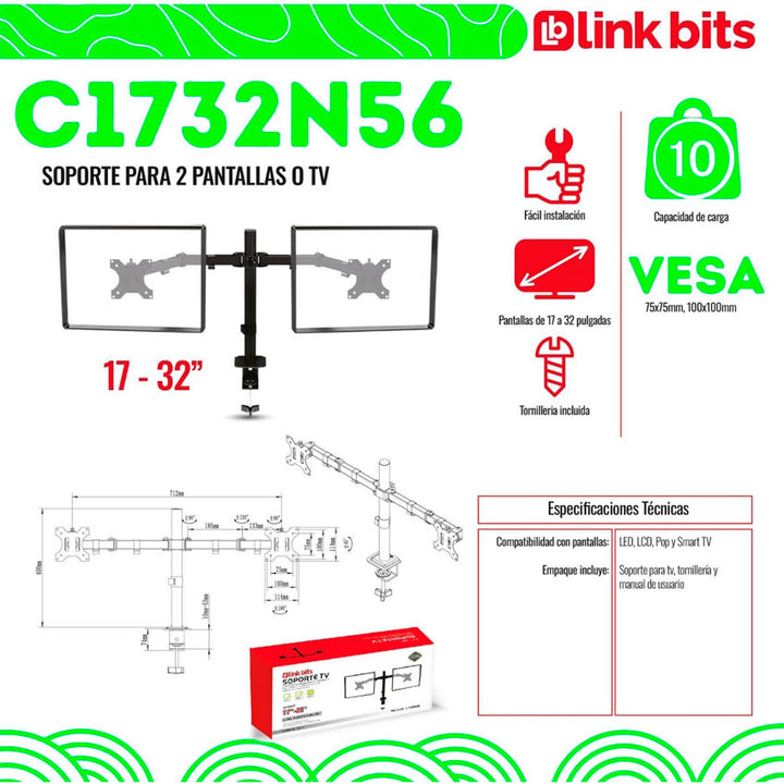 LINKBITS SOPORTE PARA 2 MONITORES