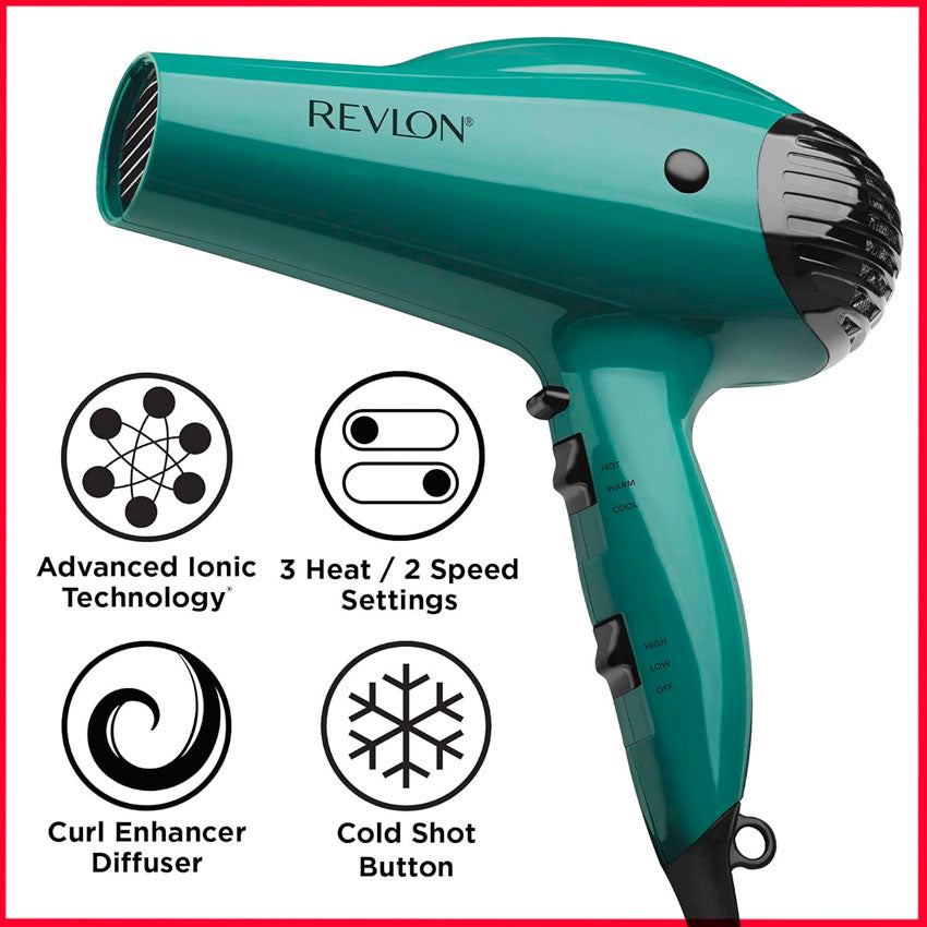 SECADORA DE CABELLO REVLON AZUL VERDE