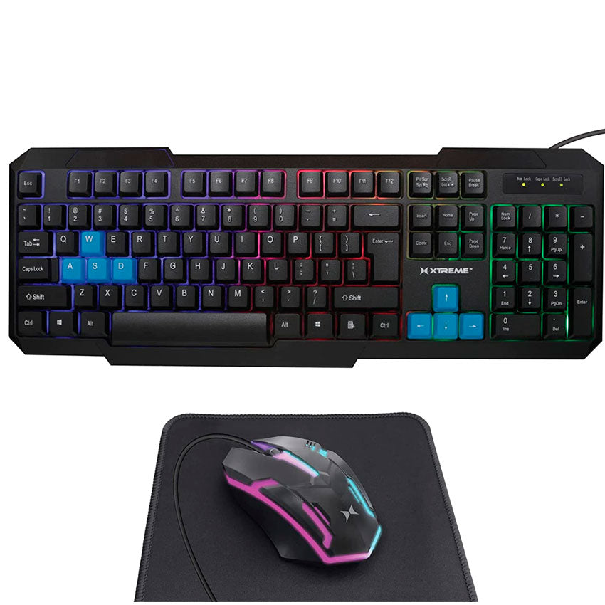 XTREME KIT GAMING TECLADO MOUSE AUDIFONOS MOUSEPAD