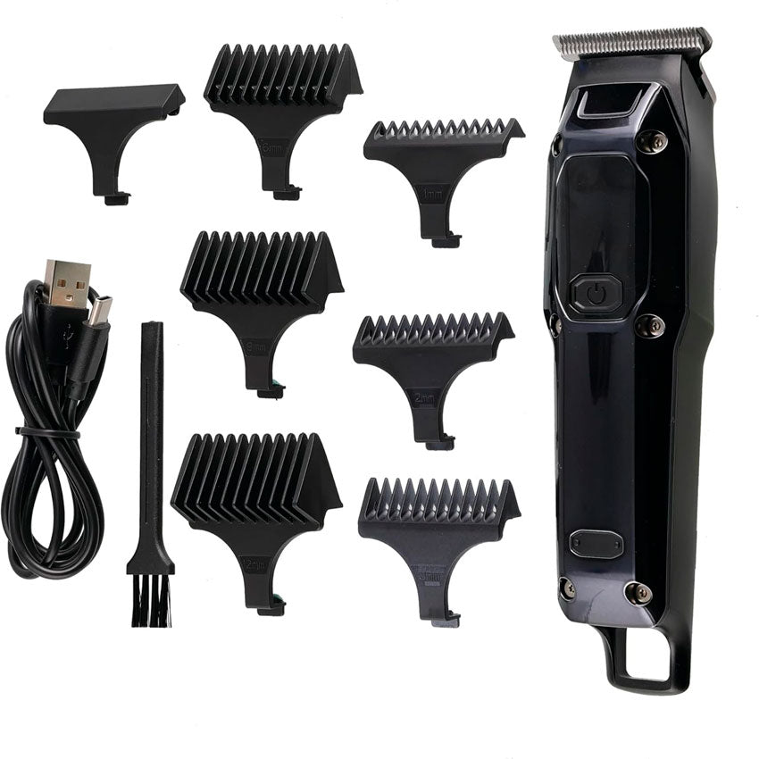 Cutting Edge Cortadora de Cabello Recargable Negro Dorado Profesional de Doble Velocidad con Cuchilla en T y Pantalla Led