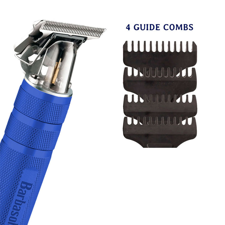 Barbasol Cortadora de Cabello Recargable Usb Azul con Peines Guía y Cabezales Lavables