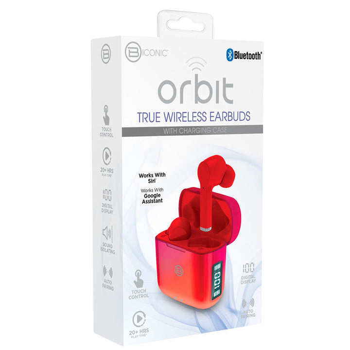 AUDIFONOS TRUE WIRELESS BICONIC ORBIT ROJO