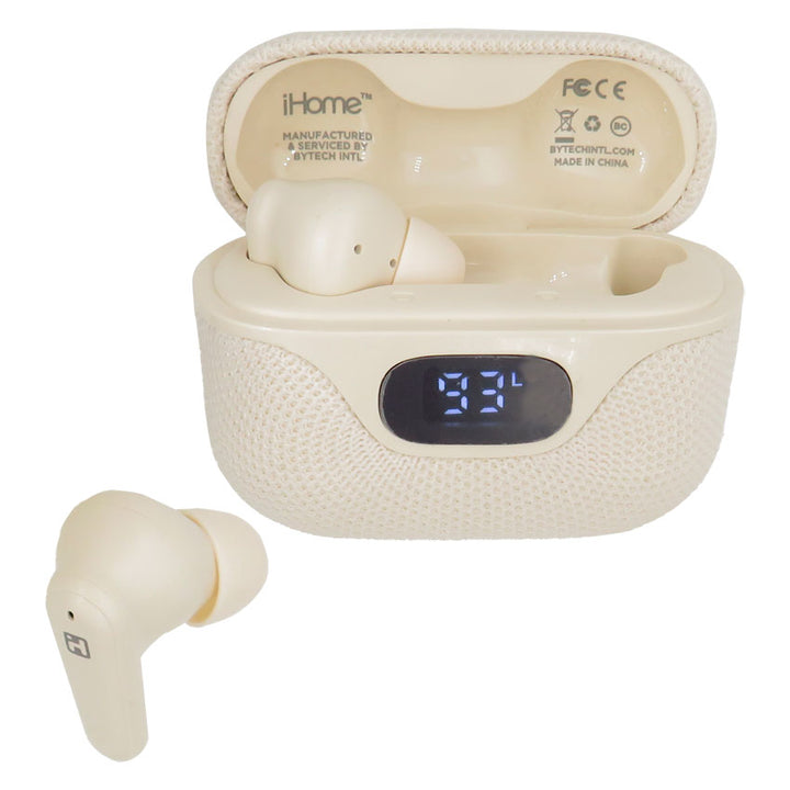 Ihome Audifonos True Wireless Xt-63 con Display Ipx4 30 Horas de Bateria Color Beige