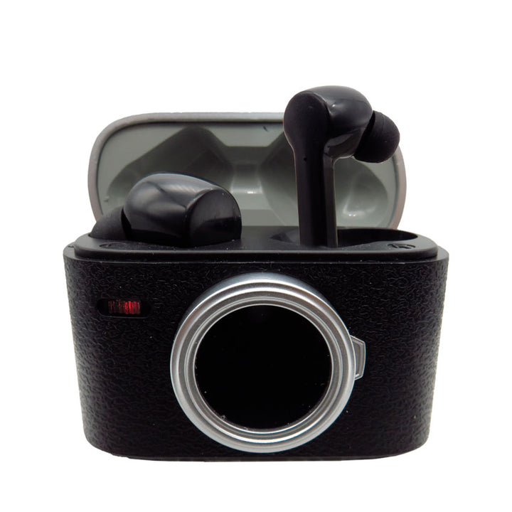 BYTECH AUDIFONOS TRUE WIRELESS CAMARA RETRO NEGRO