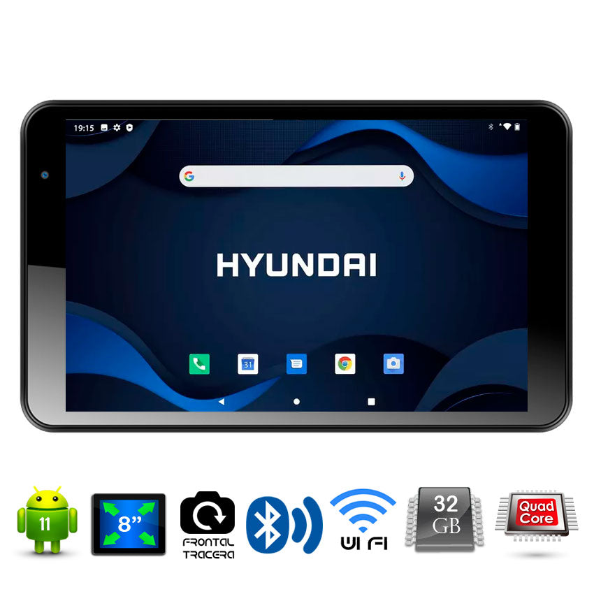 HYUNDAI TABLET HT8WB1RBK02A 8" QUAD CORE 3GB DE RAM 32GB ANDROID 11