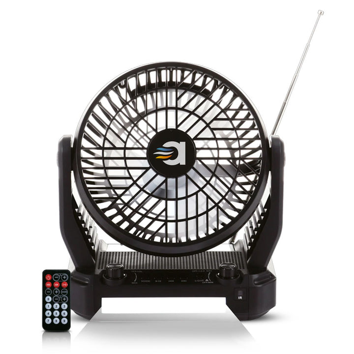 Airbro Ventilador de Escritorio Panel Solar Fm