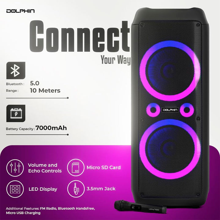 BAFLE DOLPHIN 2X12" RECARGABLE