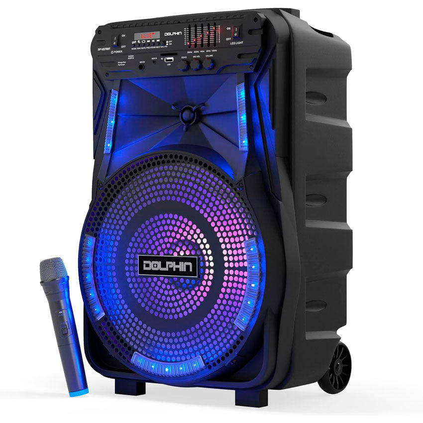 DOLPHIN 12" ALTAVOZ DE FIESTA BLUETOOTH RECARGABLE DE ALTA POTENCIA