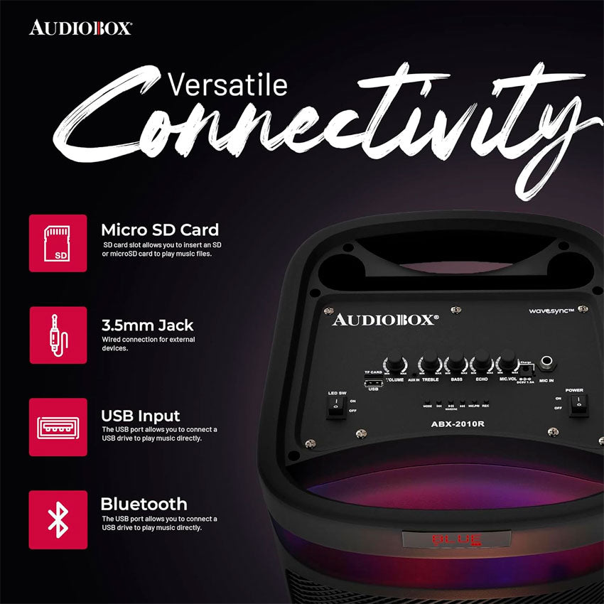 BAFLE AUDIOBOX 2X10" RECARGABLE