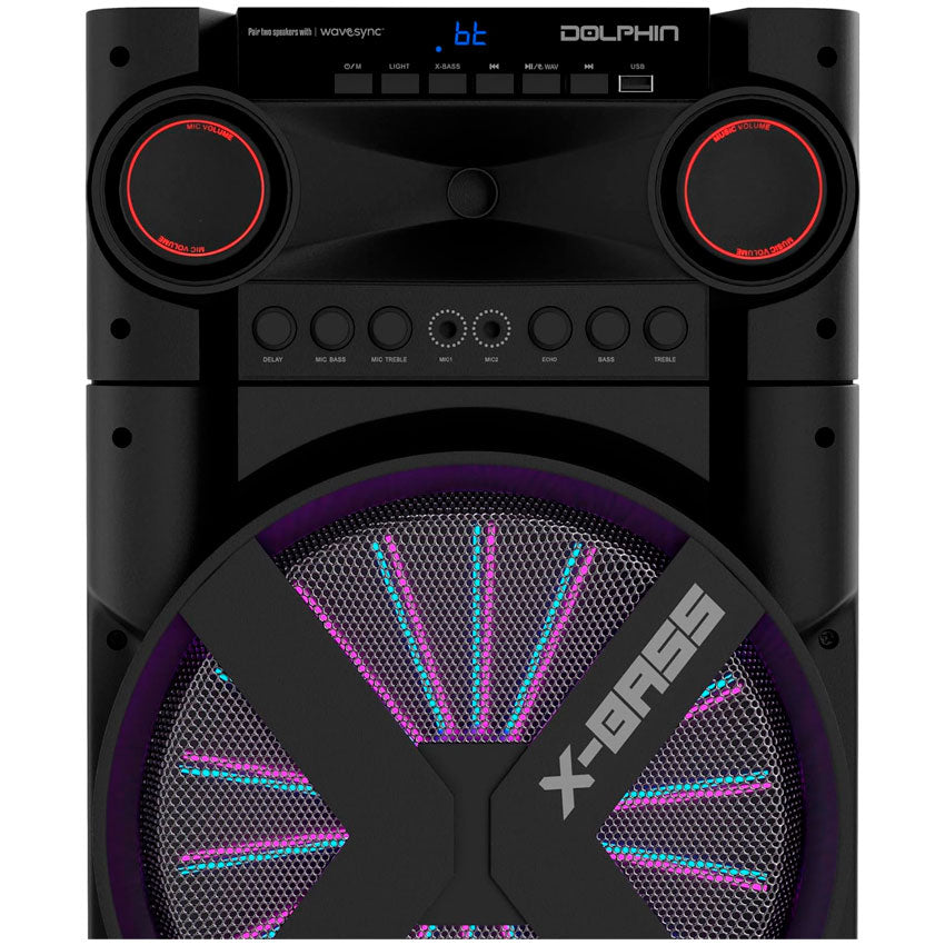 DOLPHIN XL-312 ALTAVOZ BLUETOOTH TRIPLE DE 12 PULGADAS, SALIDA DE ALTA POTENCIA DE 6000 W CON X-BASS.