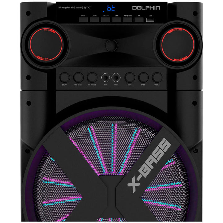 DOLPHIN XL-312 ALTAVOZ BLUETOOTH TRIPLE DE 12 PULGADAS, SALIDA DE ALTA POTENCIA DE 6000 W CON X-BASS.