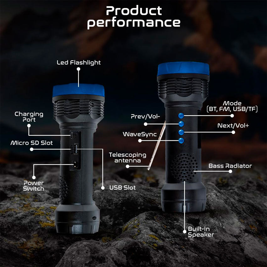 Bocina Bluetooth Portátil Audiobox Solar Tipo Lampara — accesorios incluidos