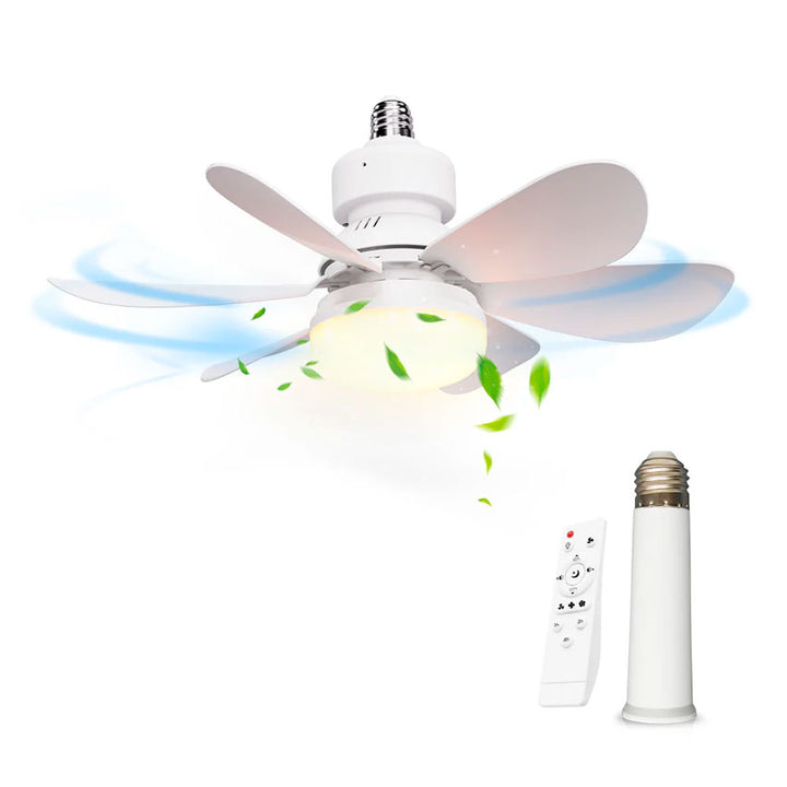 Airbro Lampara Led con Ventilador 6 Aspas Plegables