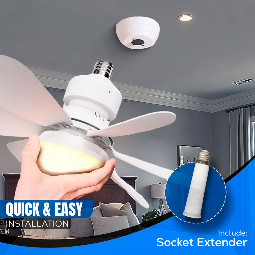 Airbro Lampara Led con Ventilador 6 Aspas Plegables