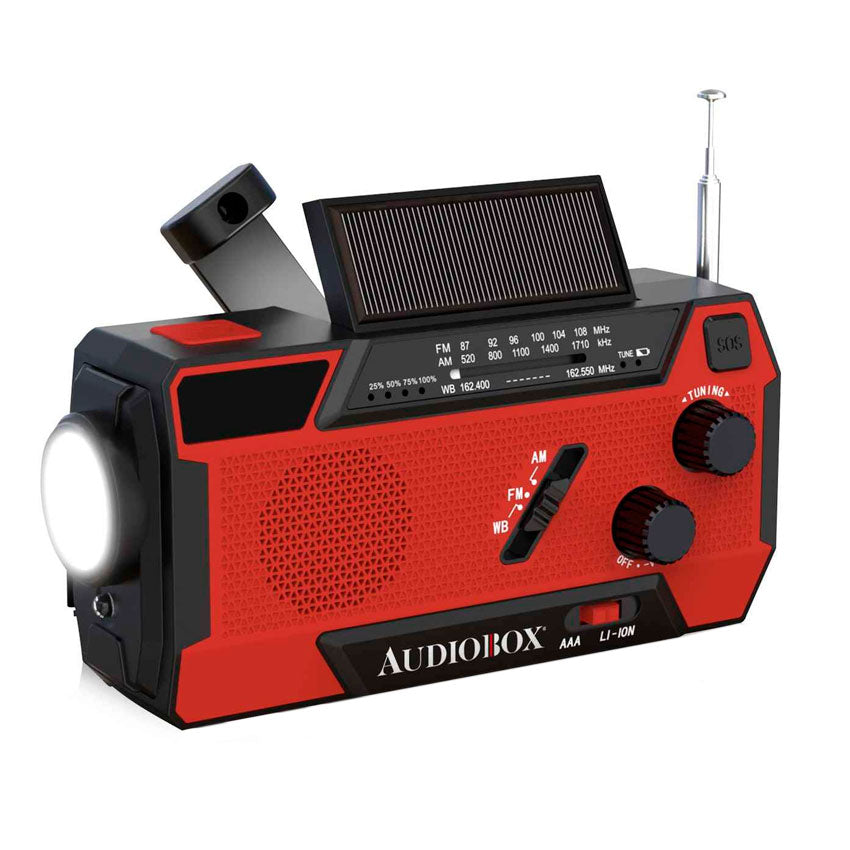 AUDIOBOX RADIO DE 3 BANDAS CON LÁMPARA DE EMERGENCIA POWER BANK RECARG ...