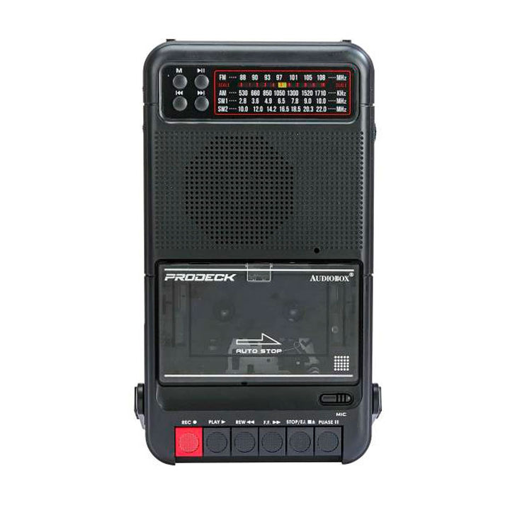 AUDIOBOX RADIO GRABADORA BLUETOOTH CASETE USB RADIO AM/FM/SW NEGRO