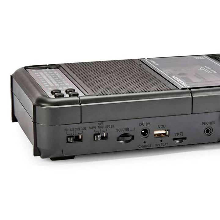 AUDIOBOX RADIO GRABADORA BLUETOOTH CASETE USB RADIO AM/FM/SW NEGRO